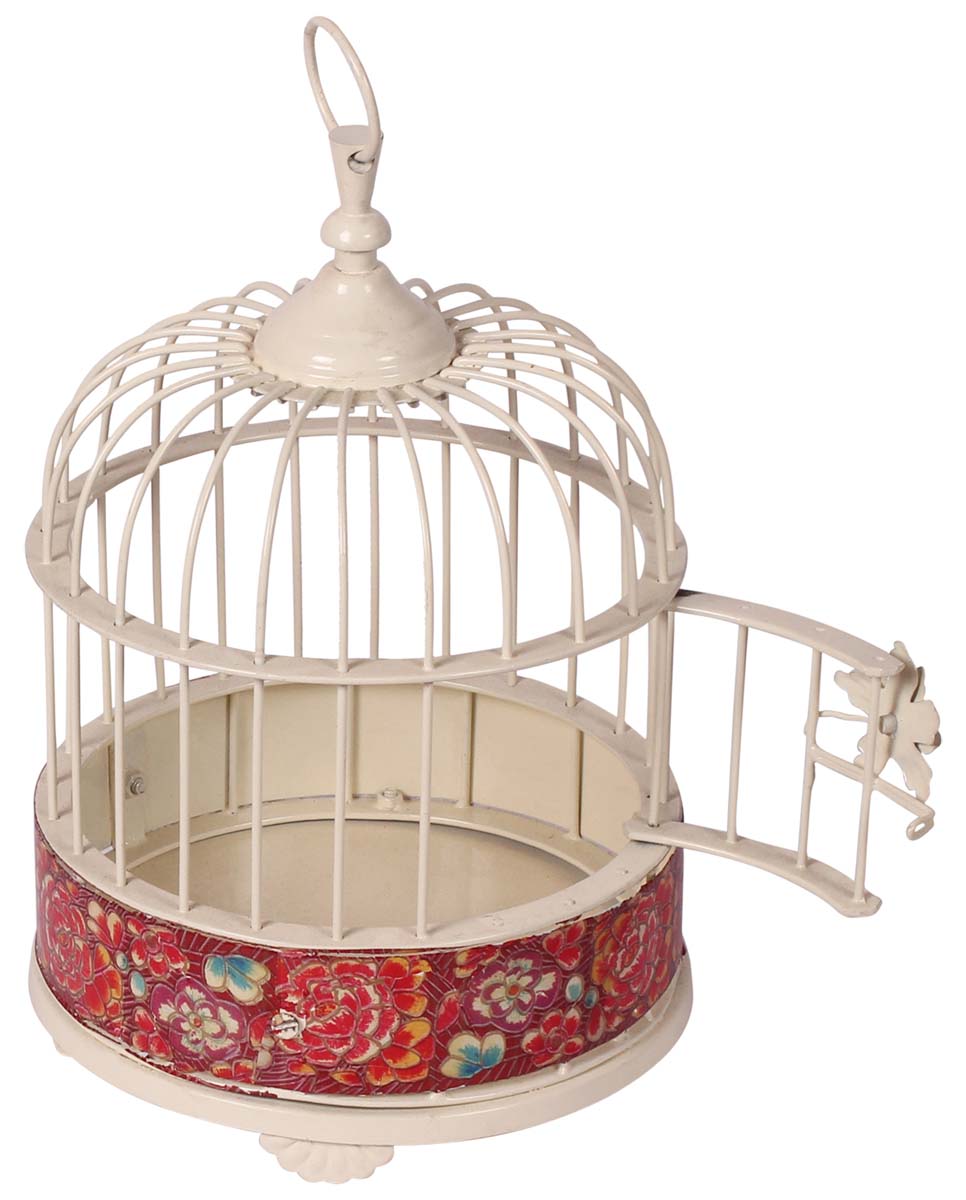 Tea-Light Holder with Multicolored Floral Motifs - Cast in Iron - Intricately Crafted - Vintage-Look Pet Accessories / Unique Decorating items - Buy in Bulk Wholesale